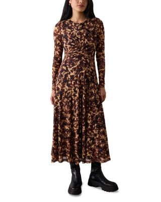 Whistles Long Sleeve Fit & Flare Dress