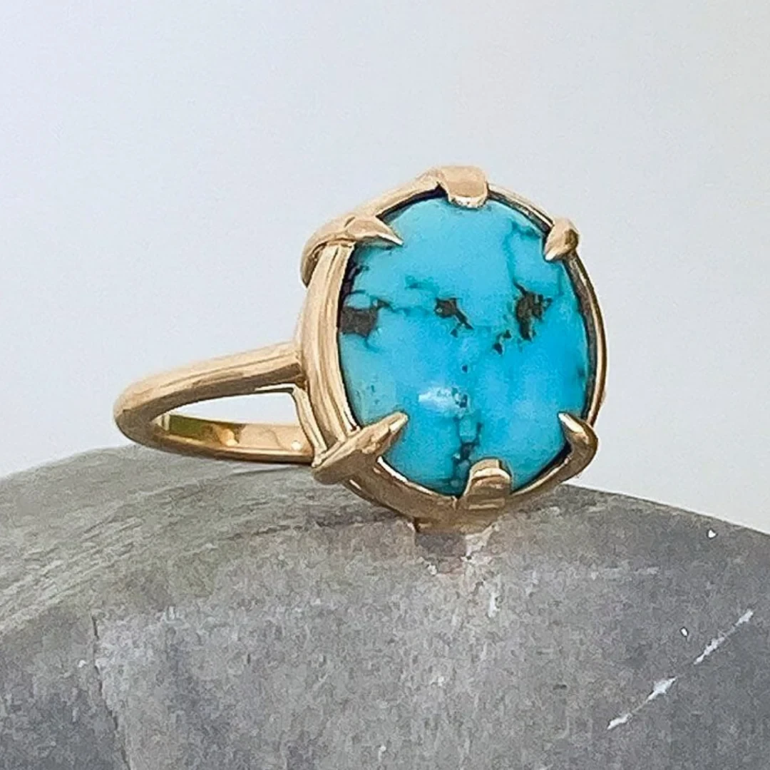 Custom Turquoise Solitaire Ring