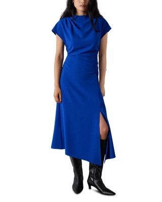 Whistles Crepe Ruched Midi Dress