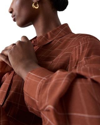 Whistles Etched Check Sheer Shirt