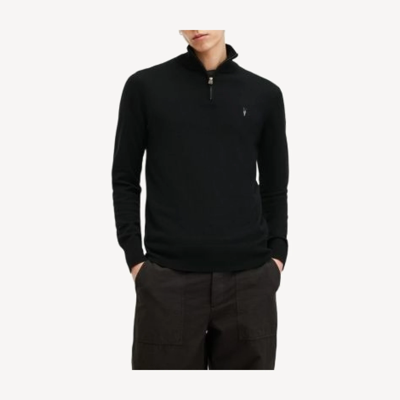 Allsaints Kilburn Wool & Nylon Regular Fit Quarter Zip Sweater