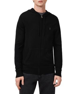 Allsaints Mode Merino Wool Slim Fit Full Zip Hoodie