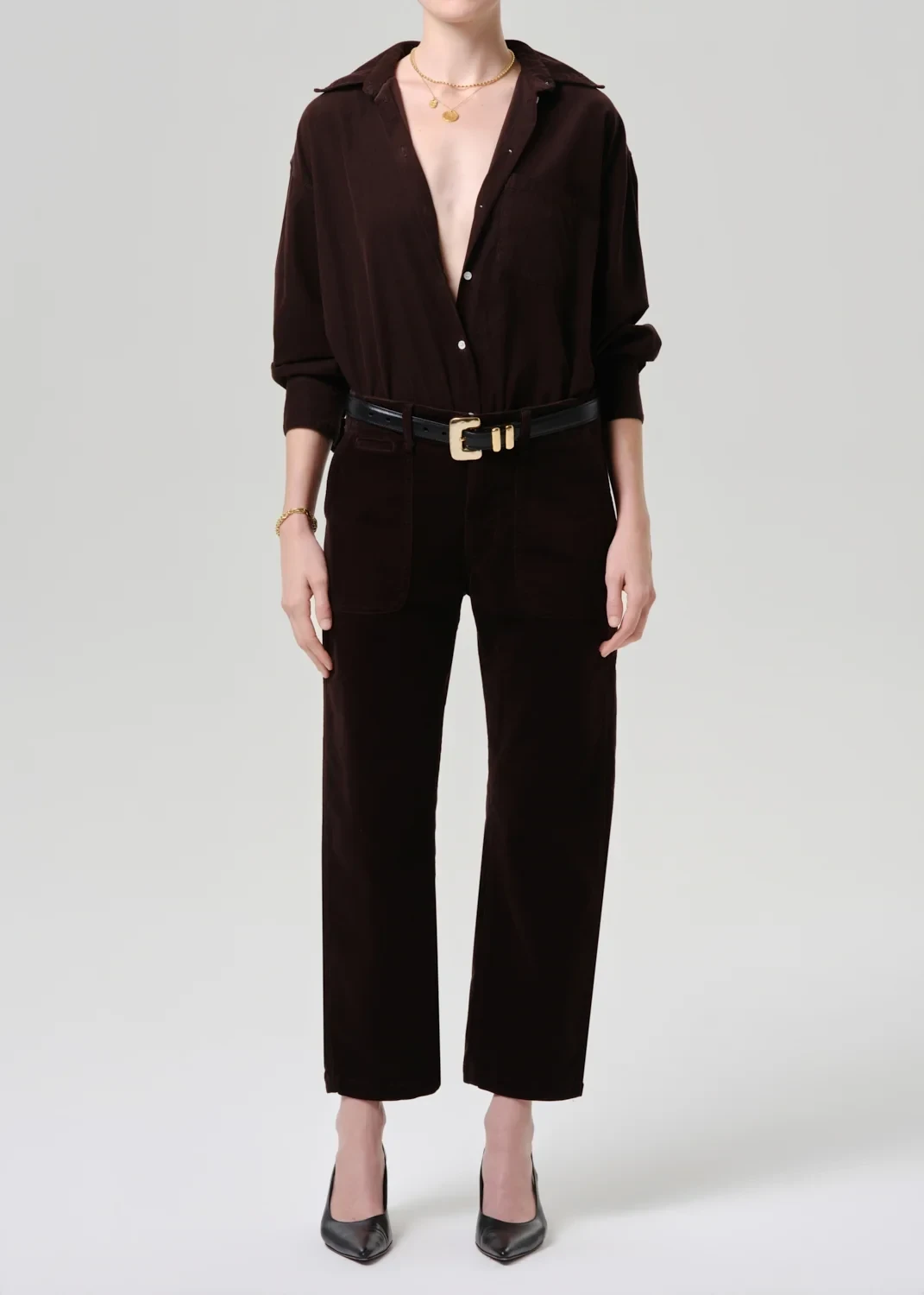Winslow Stretch Baby Corduroy Utility Pant in Barrister