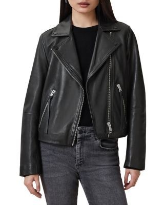 Allsaints Dalby Slim Fit Leather Biker Jacket
