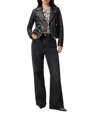 Allsaints Dalby Slim Fit Leather Biker Jacket
