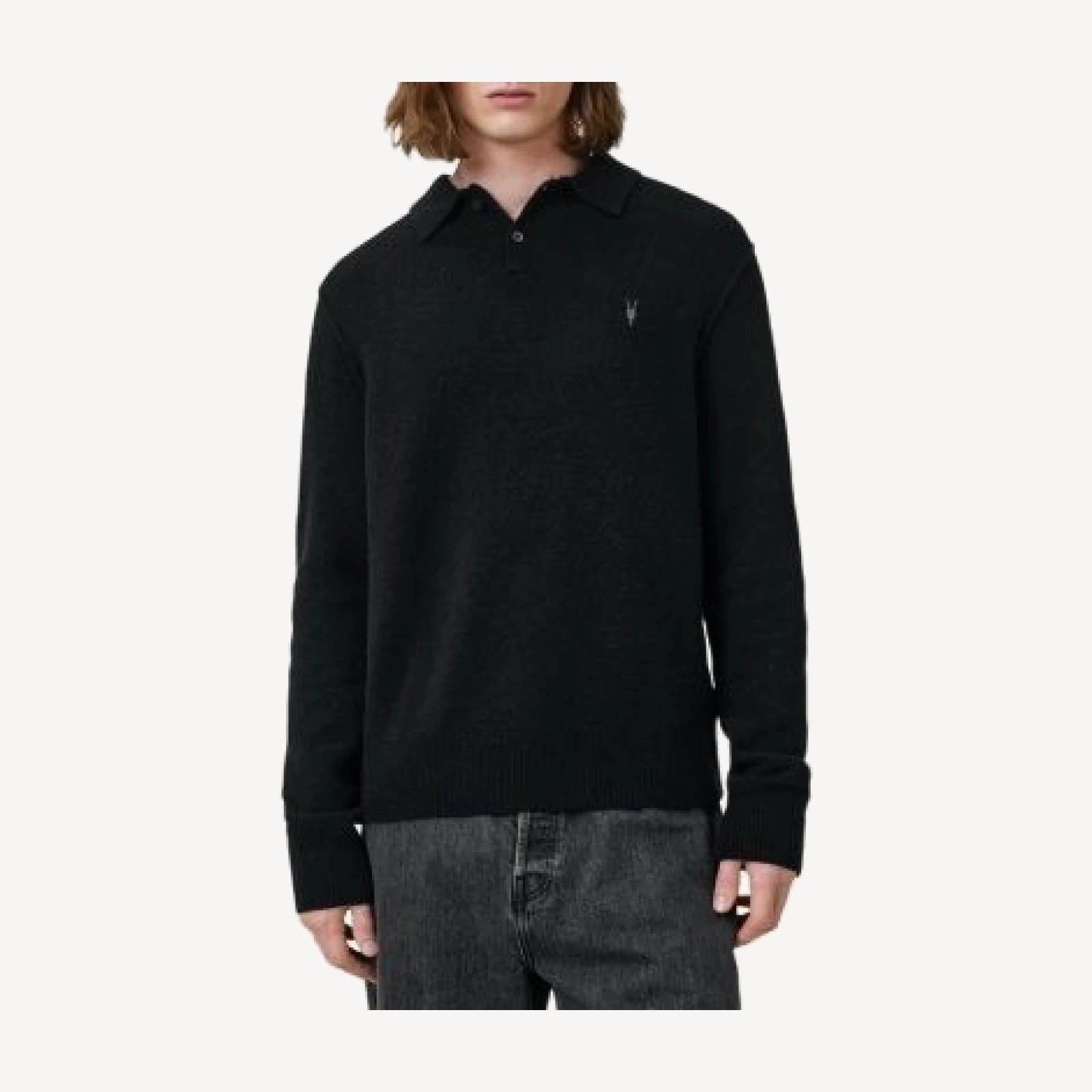 Allsaints Statten Regular Fit Polo Collar Sweater