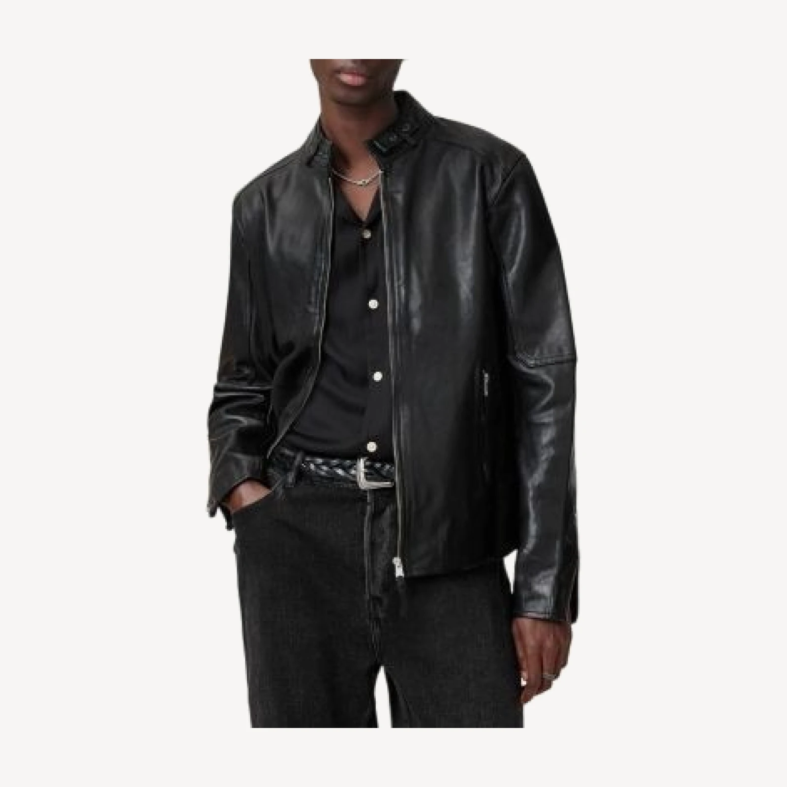 Allsaints Cora Slim Fit Zip Front Jacket