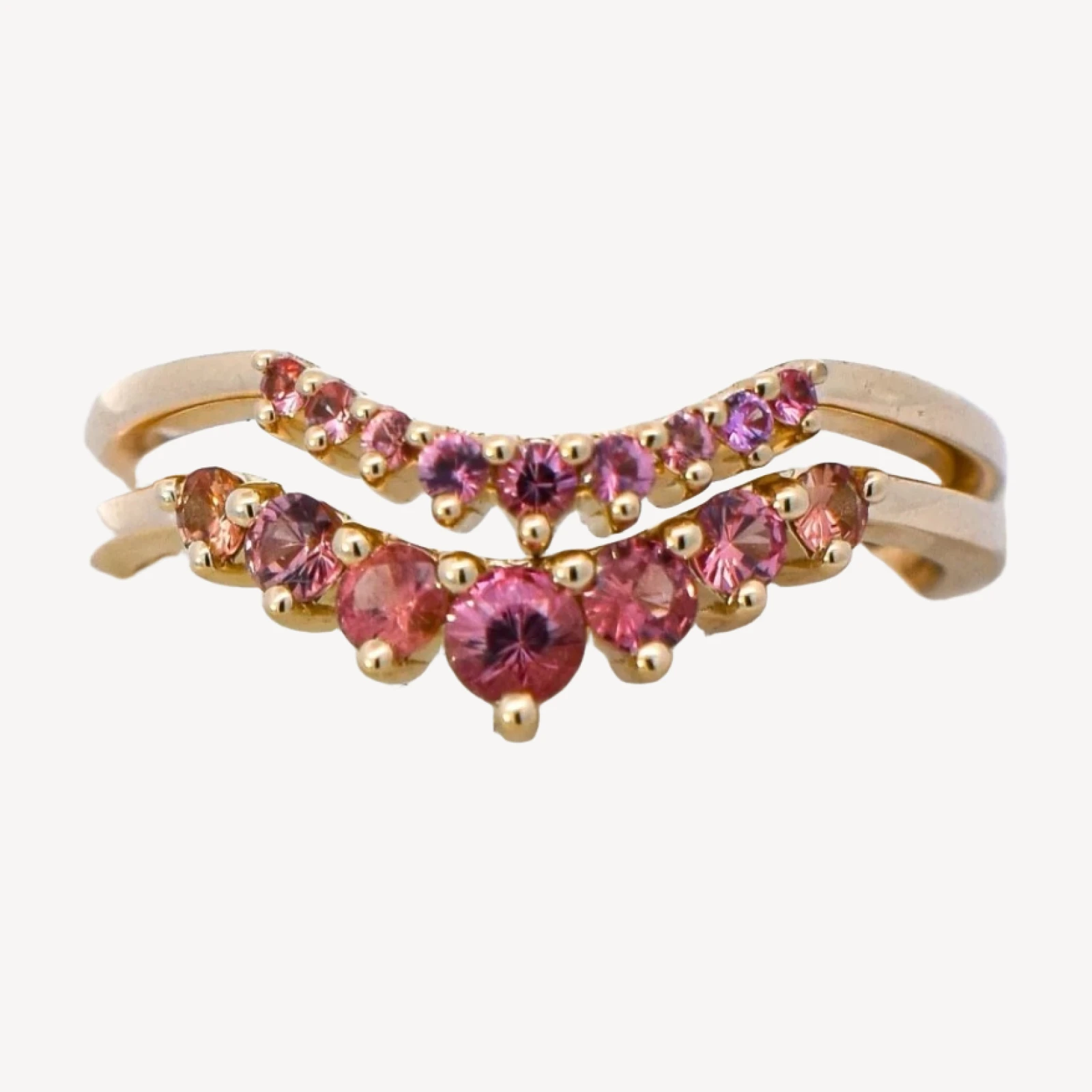 Cosmic Tiara Curve Band - Padparadscha Sapphire