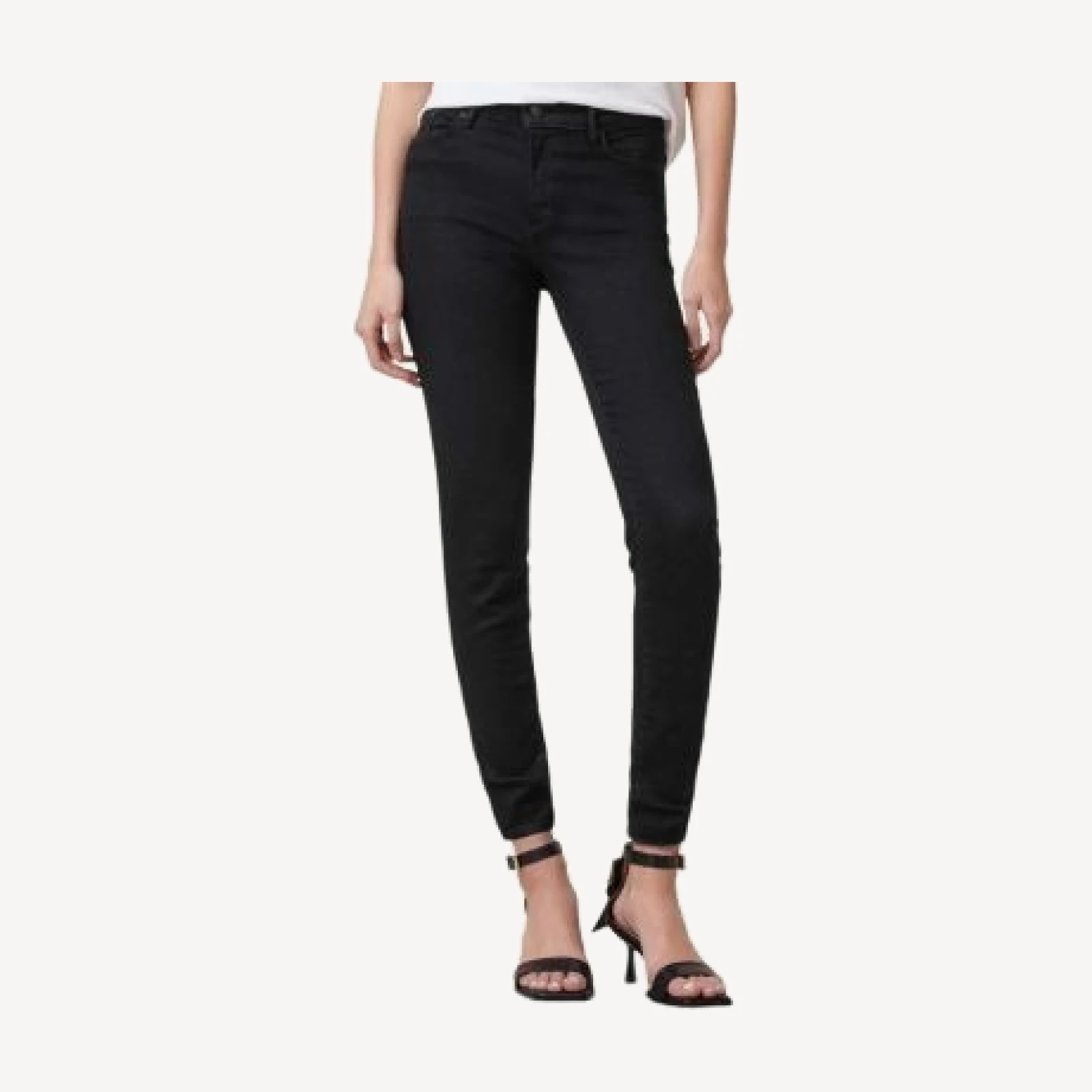 Allsaints Miller Size Me High Rise Skinny Jeans in Black