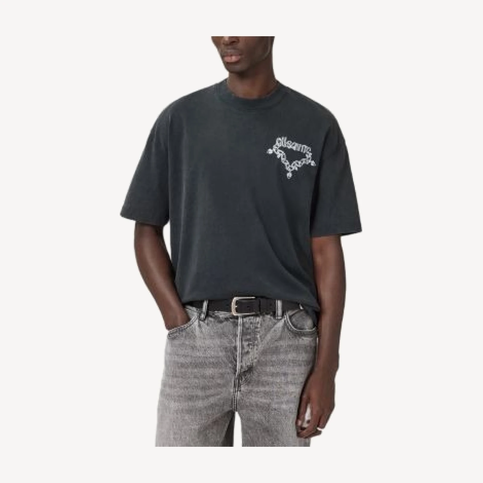 Allsaints Oversized Drip Logo Graphic Tee