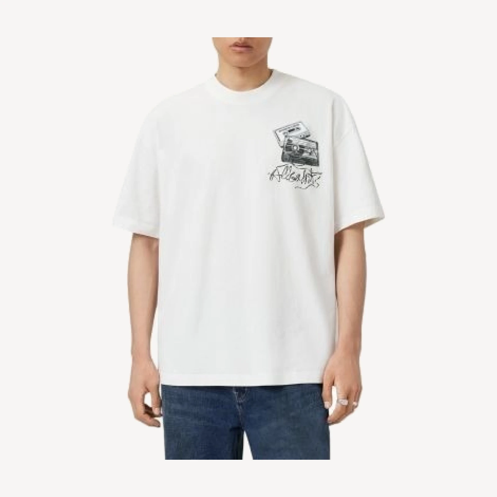Allsaints Oversized Reel Logo Graphic Tee