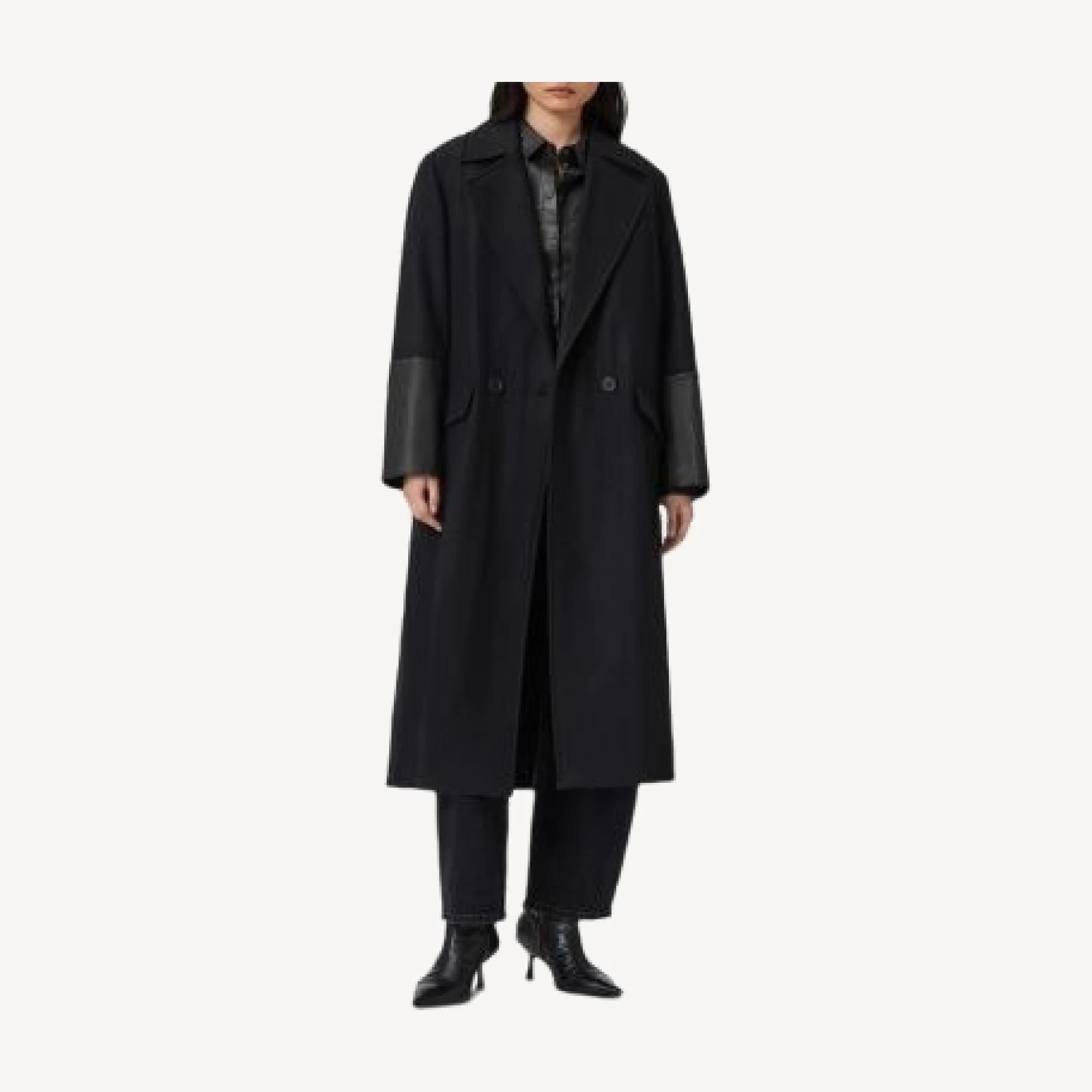 Allsaints Sellma Lea Wool Blend Coat