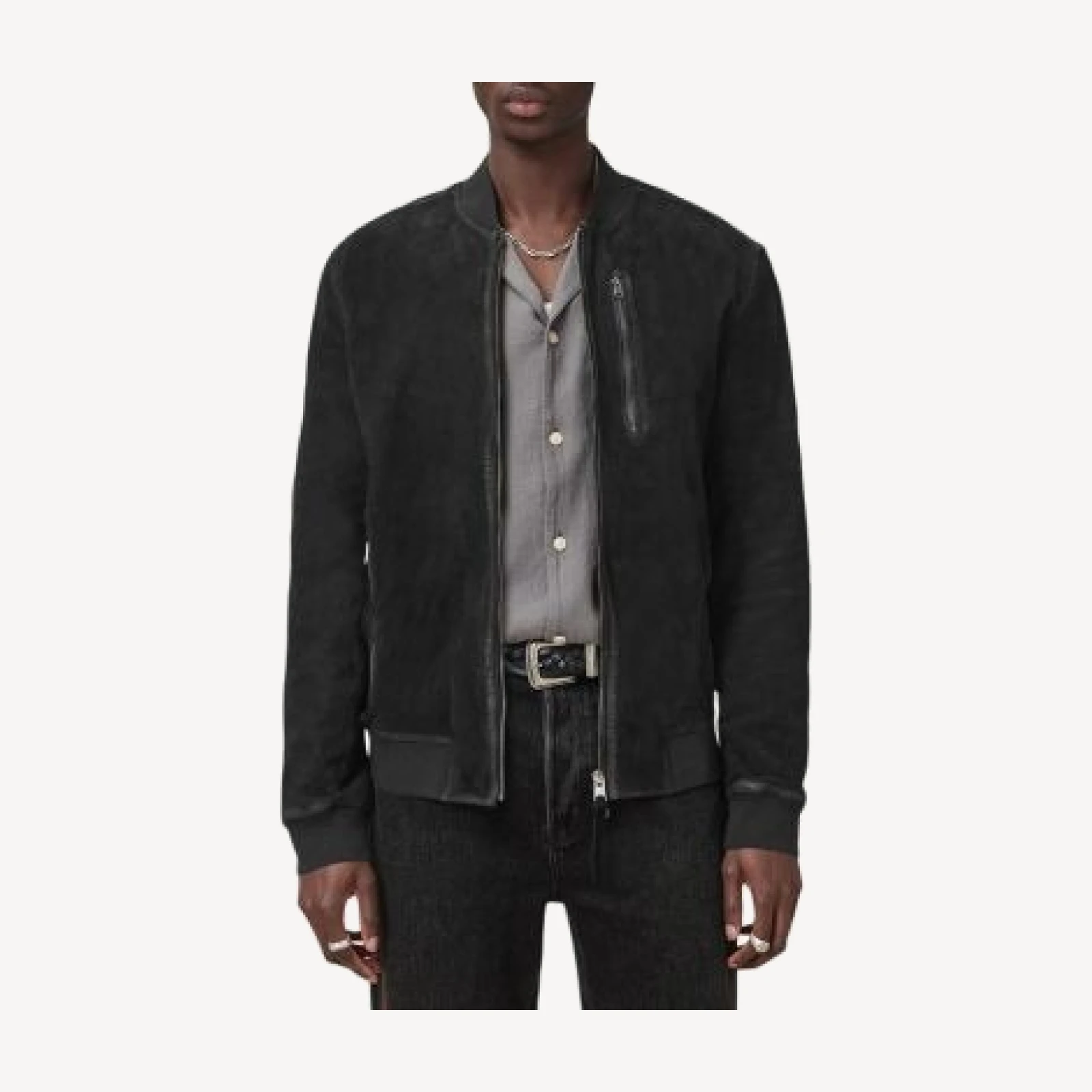 Allsaints Kemble Suede Bomber Jacket