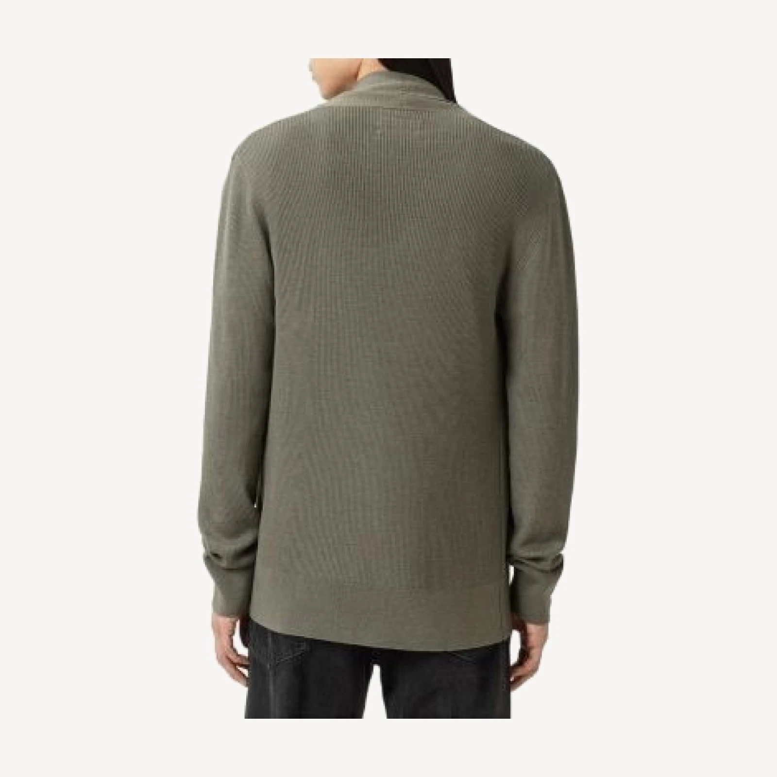 Allsaints Mode Regular Fit Merino Wool Open Cardigan Sweater