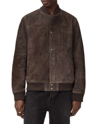 Allsaints Stafford Relaxed Fit Suede Bomber Jacket