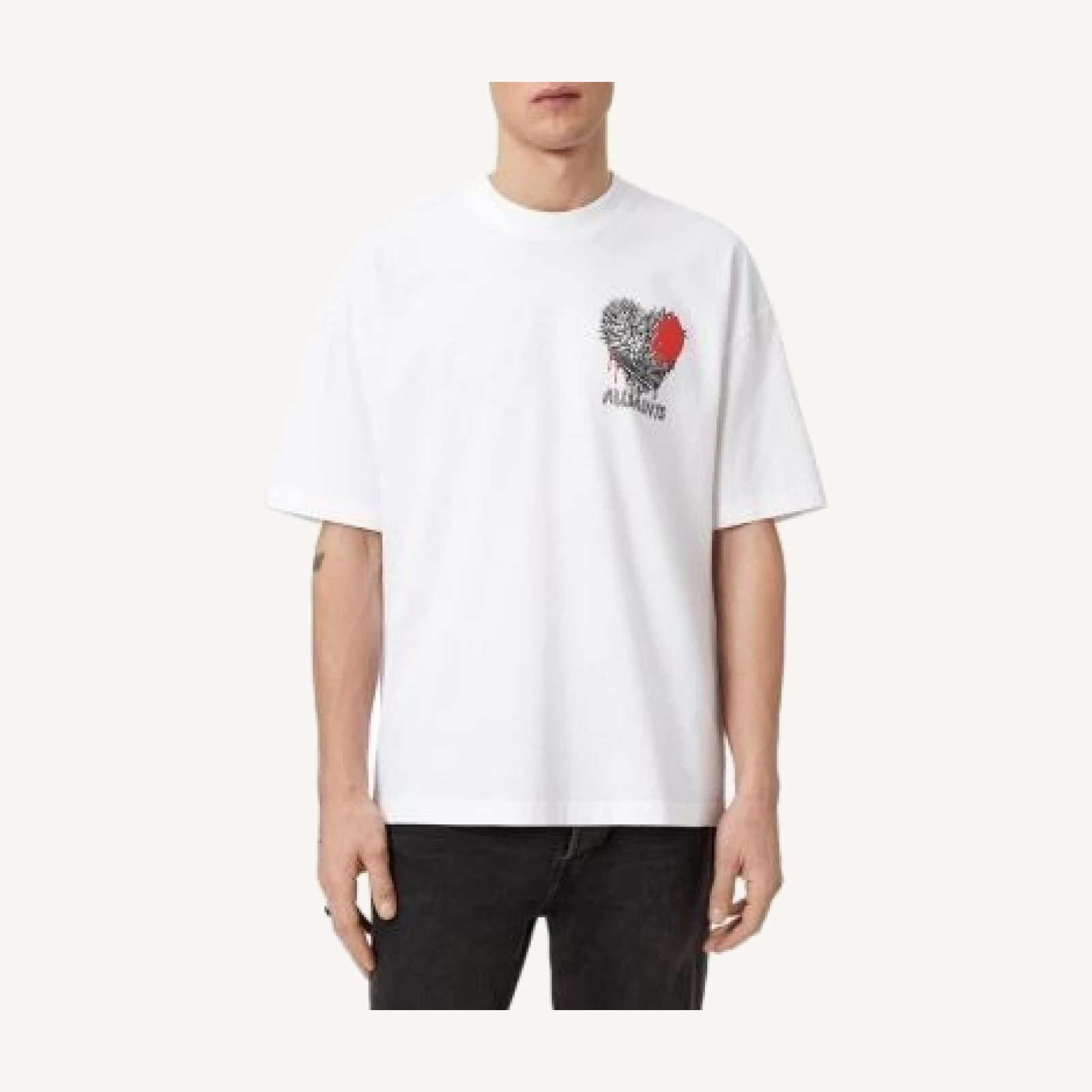 Allsaints Heart Graphic Oversized Tee
