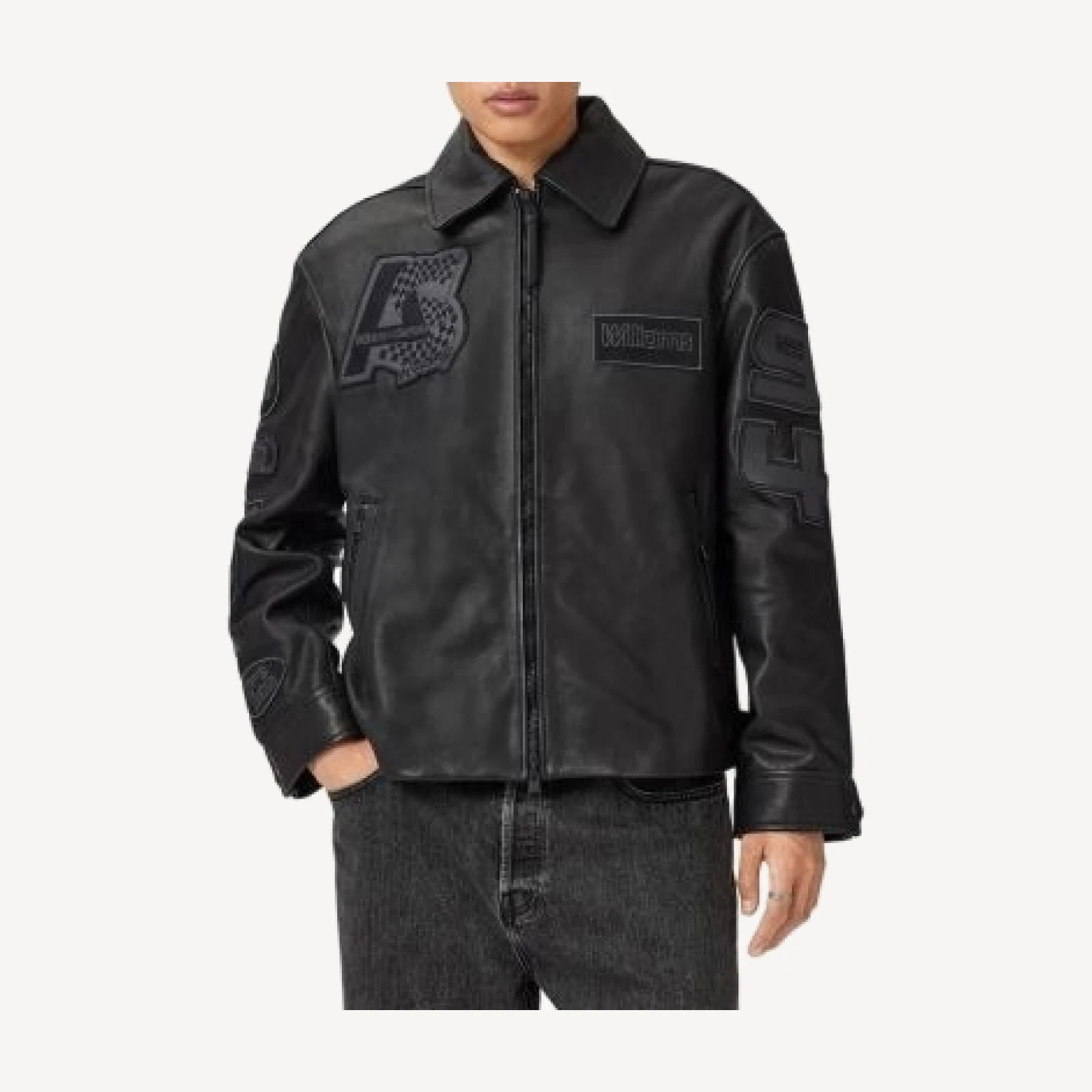 Allsaints Garrison Patch Leather Jacket