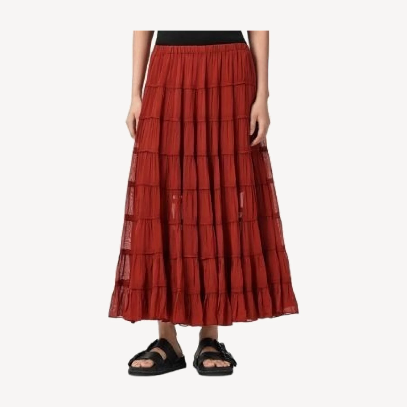 Allsaints Eva Tiered Maxi Skirt