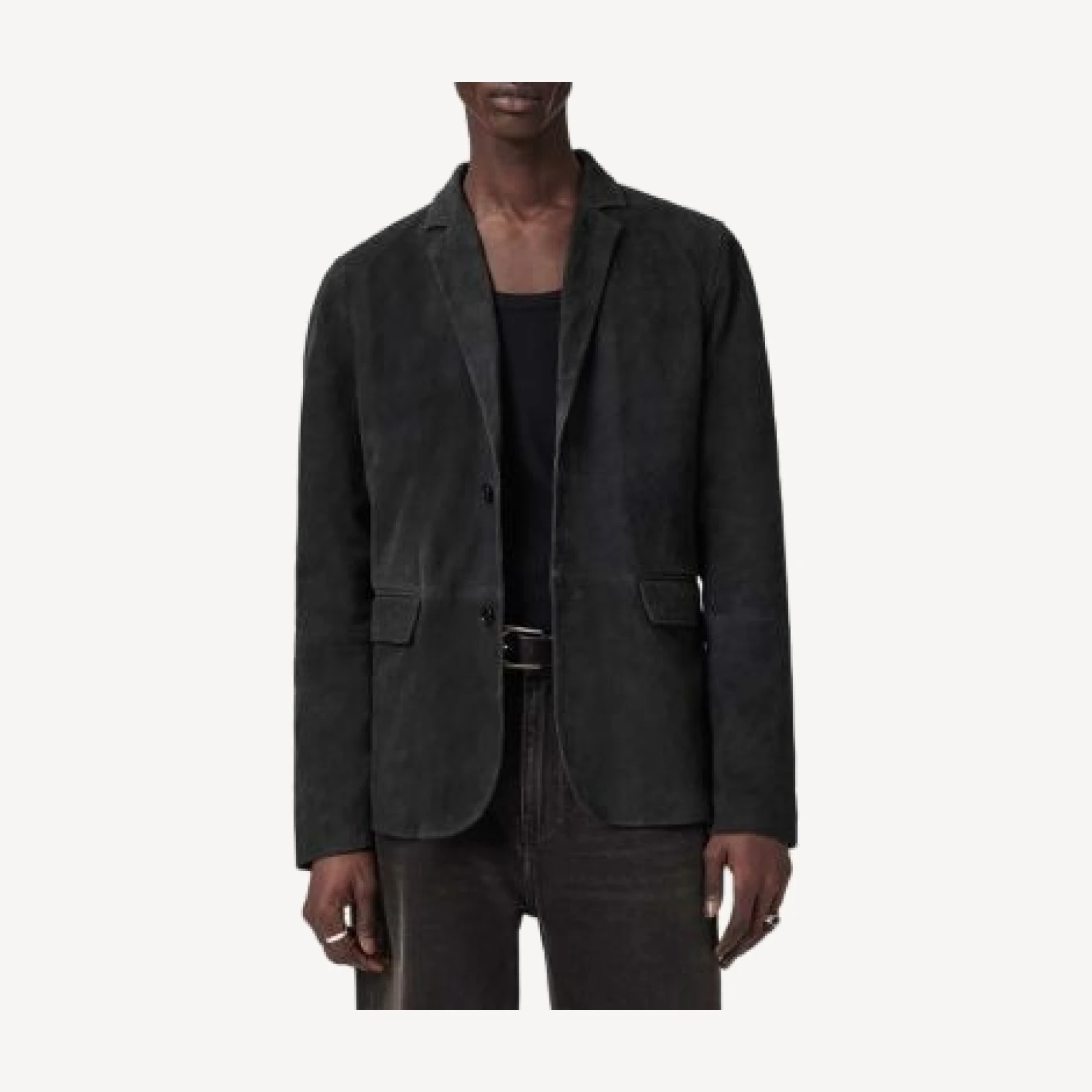 Allsaints Monet Waxed Suede Regular Fit Blazer