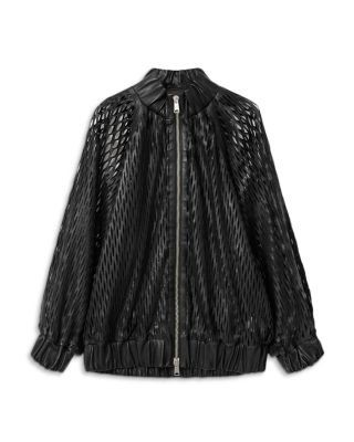 Allsaints Perforated Leather Bomber Jacket