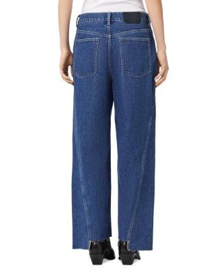 Allsaints Fox Mid Rise Loose Jeans in Dark Indigo