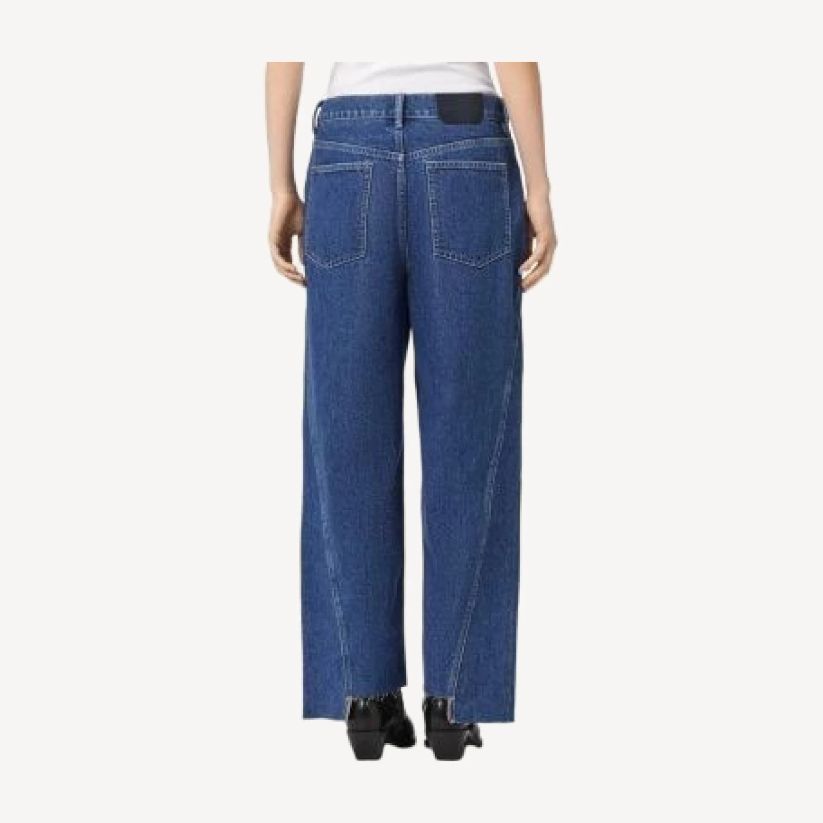 Allsaints Fox Mid Rise Loose Jeans in Dark Indigo