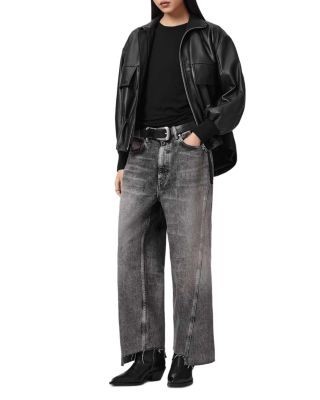 Allsaints Fox Mid Rise Loose Jeans in Vintage Black
