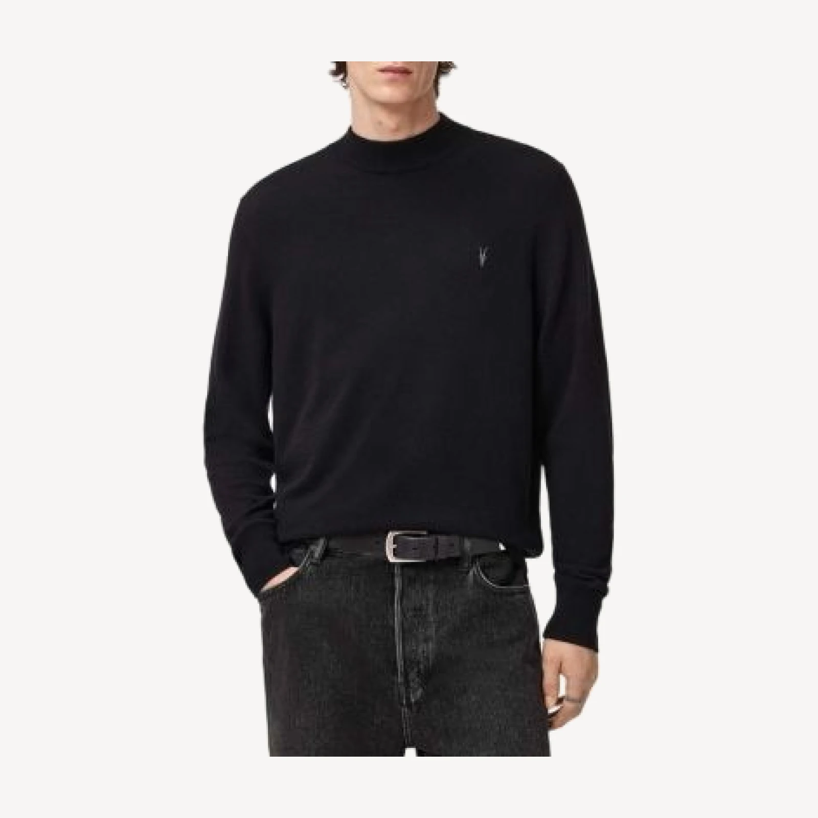Allsaints Kilburn Wool & Nylon Regular Fit Mock Neck Sweater