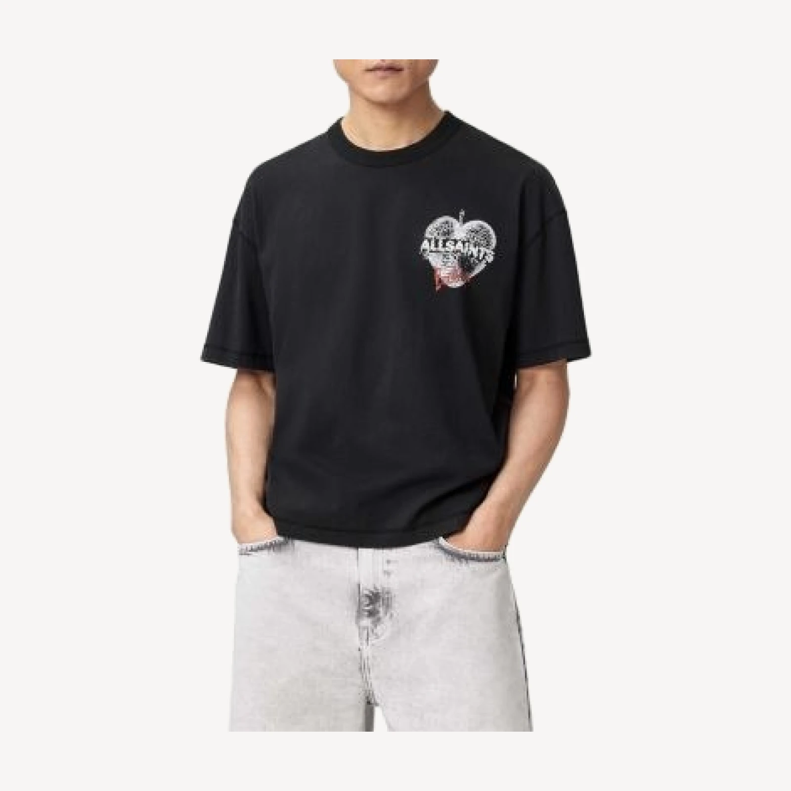 Allsaints Reflect Backstage Heart Logo Graphic Tour T-Shirt