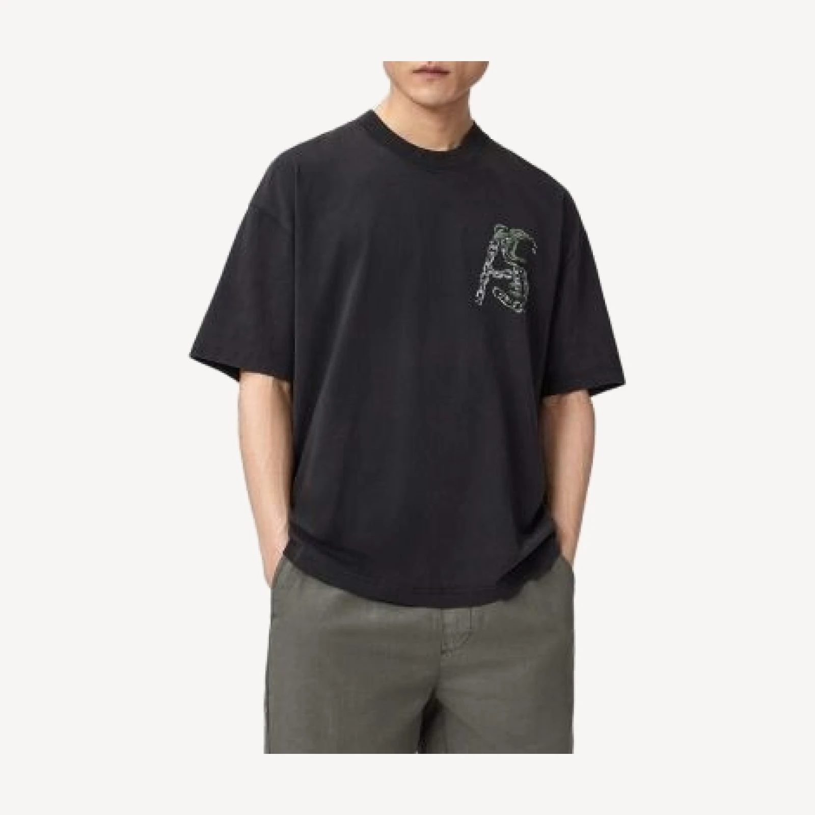 Allsaints Linx Snake Graphic Crewneck T-Shirt