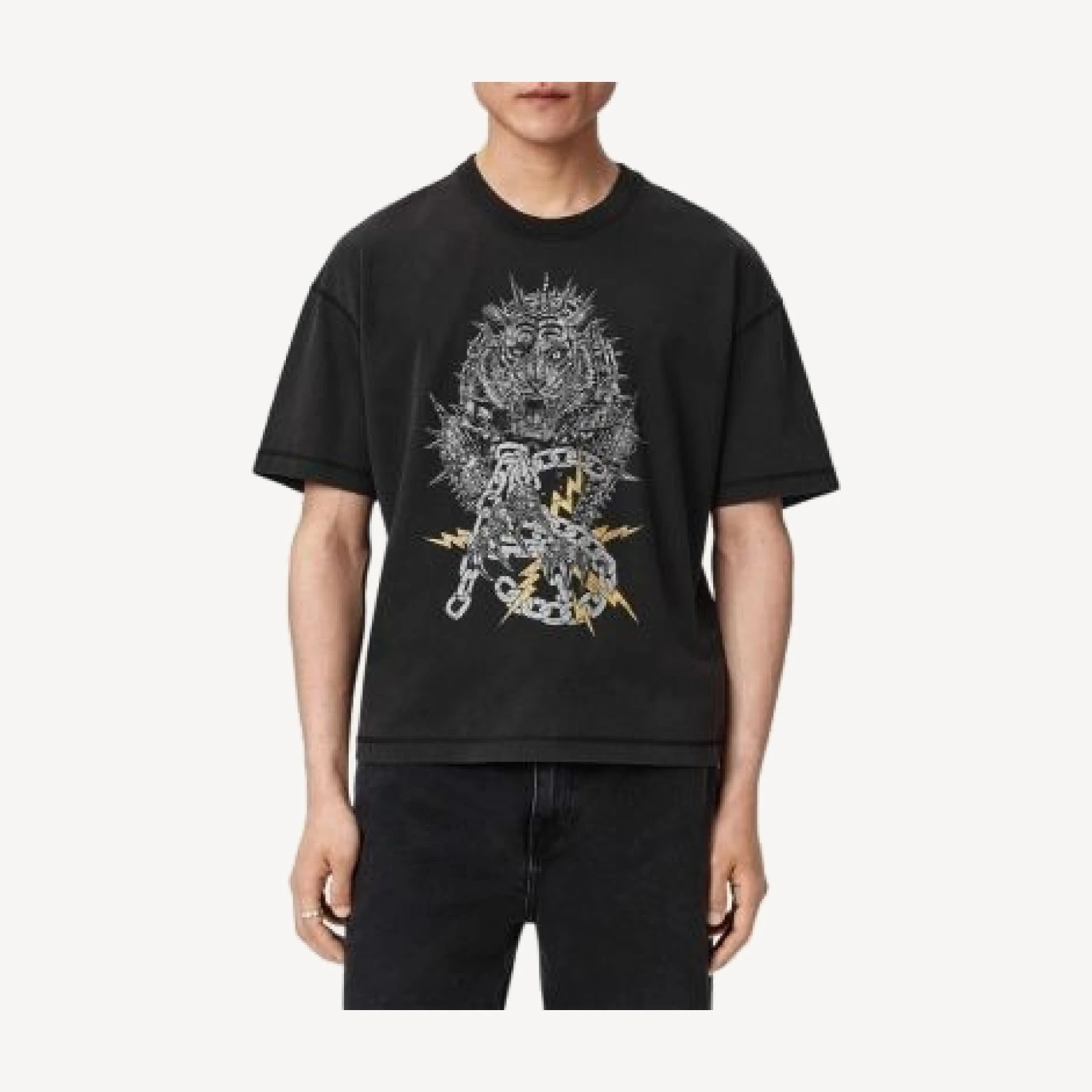Allsaints Iron Tiger Backstage Logo Graphic Tour T-Shirt
