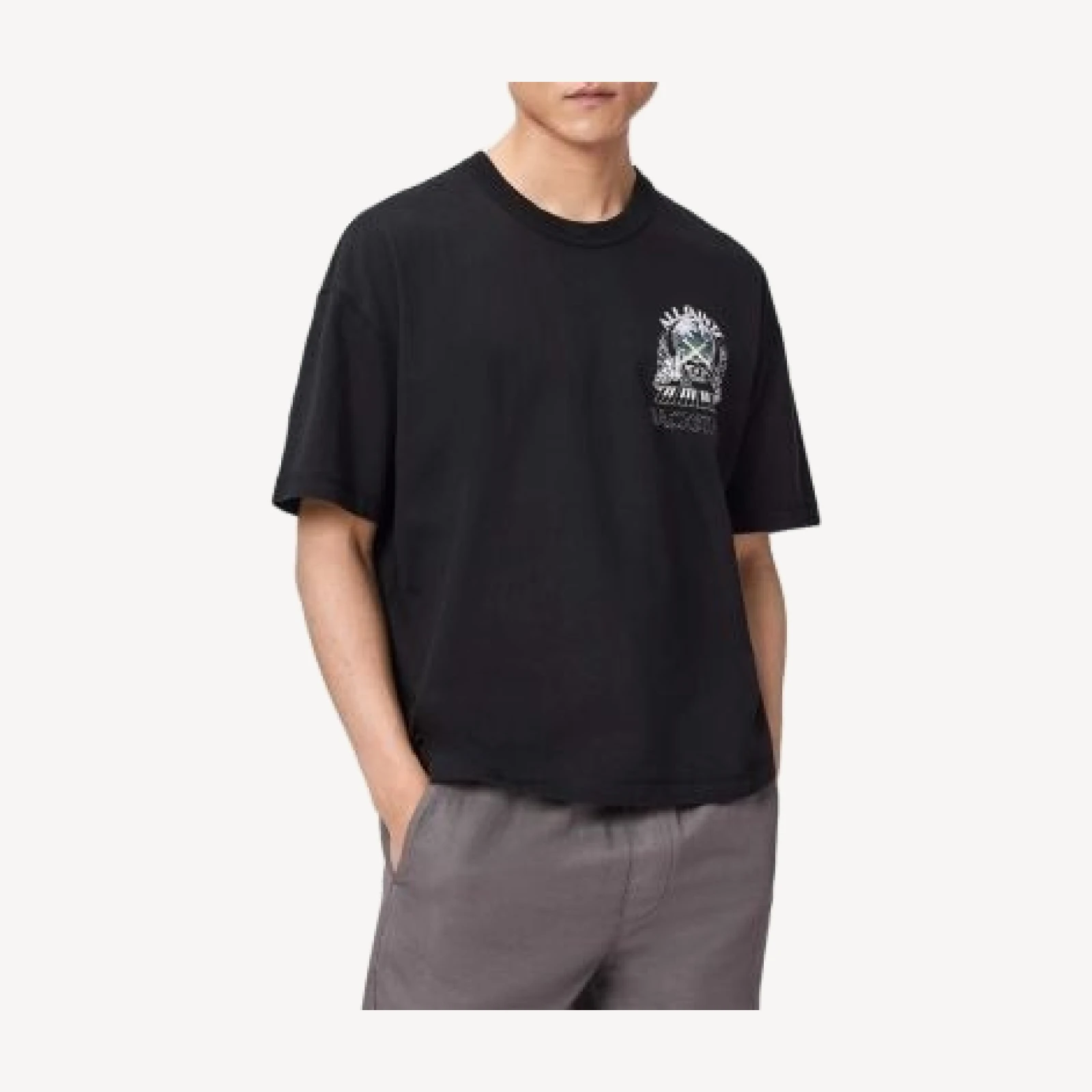 Allsaints Hula Cross Guitars Backstage Logo Graphic T-Shirt