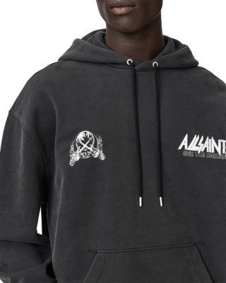 Allsaints Chromium Logo Graphic Drawstring Tour Hoodie
