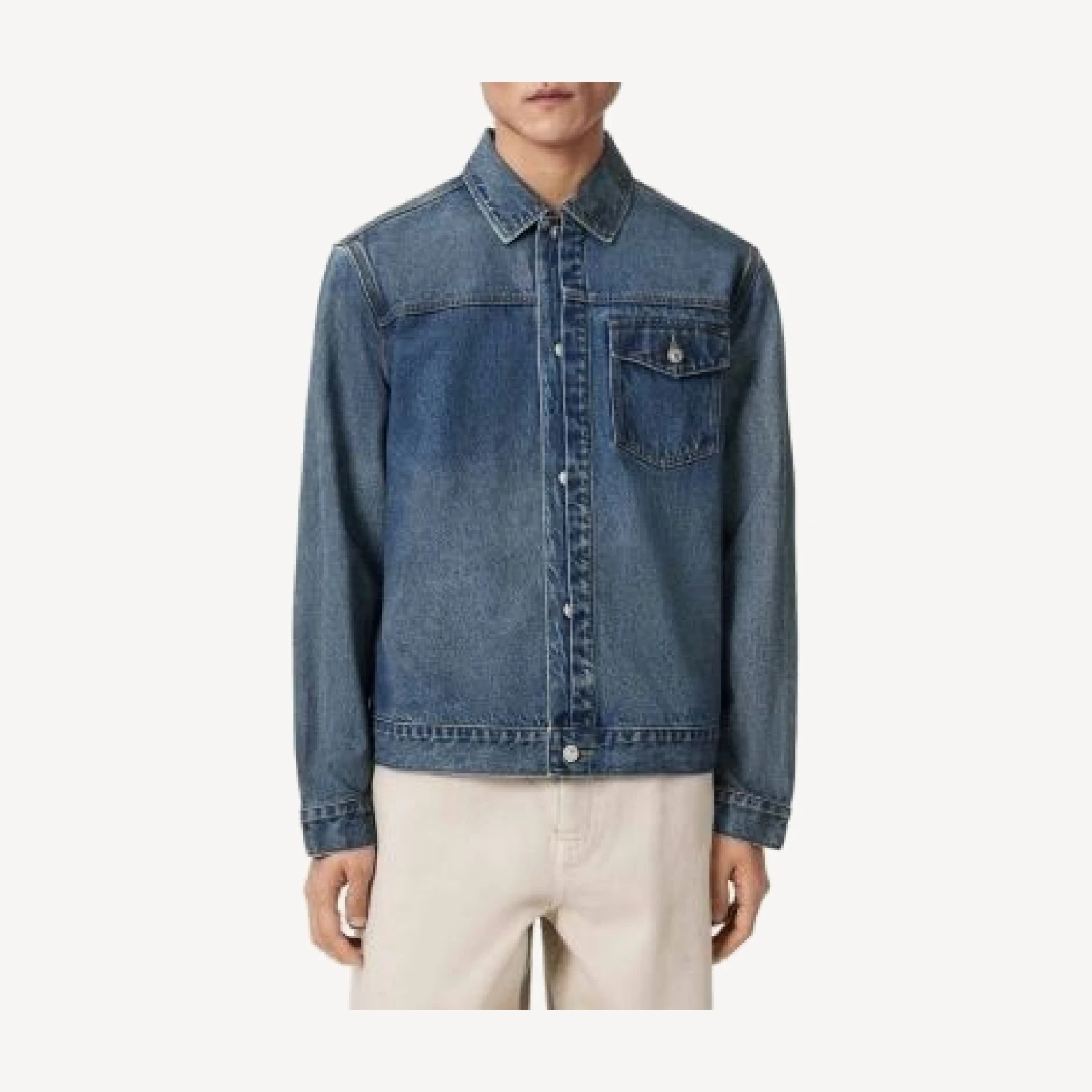 Allsaints Roth Denim Jacket in Dark Indigo