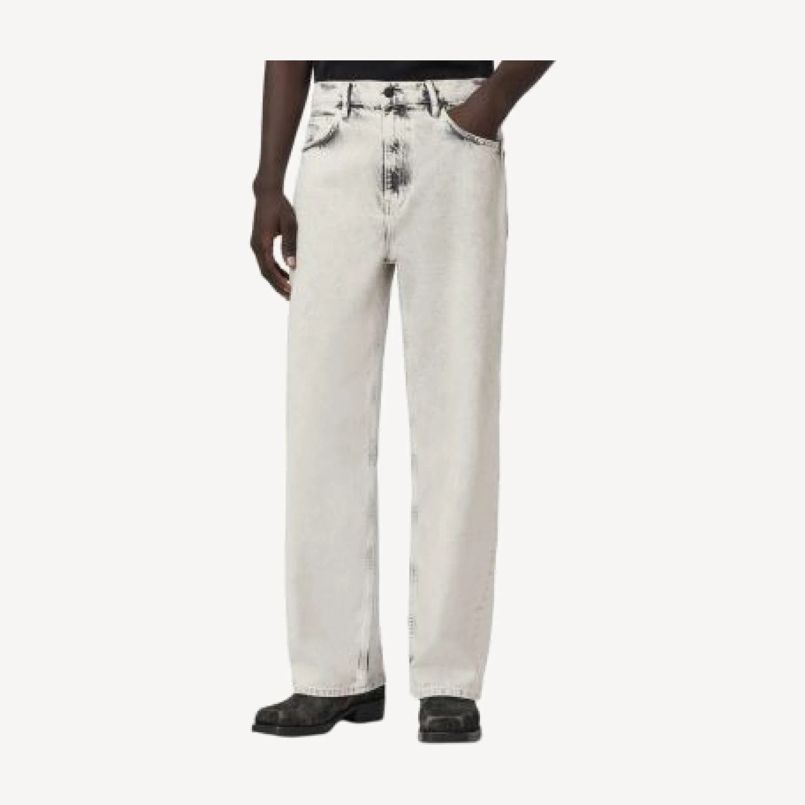 Allsaints Lenny Relaxed Fit Jeans in Washed Grey