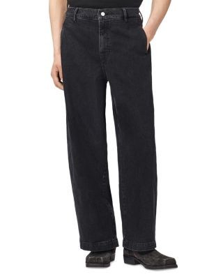 Allsaints Raafi Cotton Blend Relaxed Barrel Leg 29.9 Jeans in Washed Black