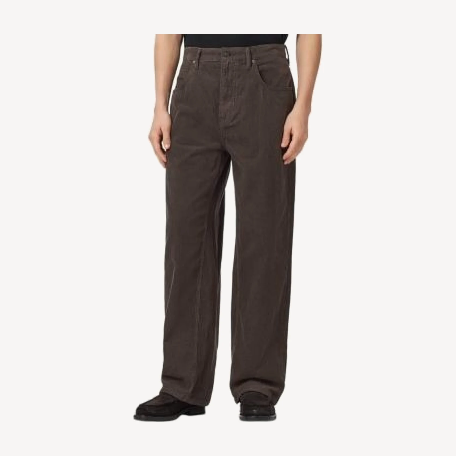 Allsaints Rivet Cotton Relaxed Fit Corduroy 30.7 Jeans in Dark Brown