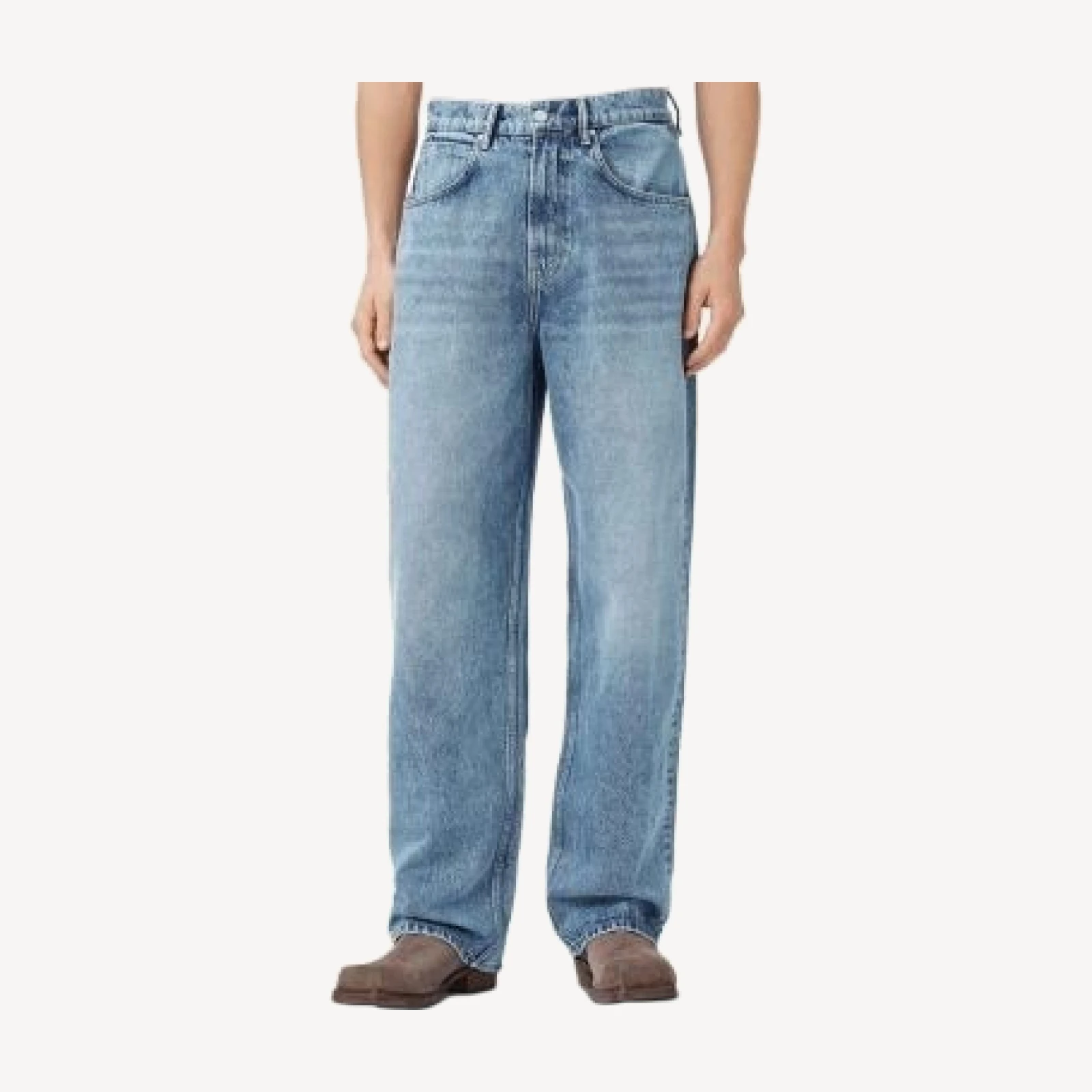 Allsaints Rivet Relaxed Fit Slouch 31 Jeans in Light Indigo