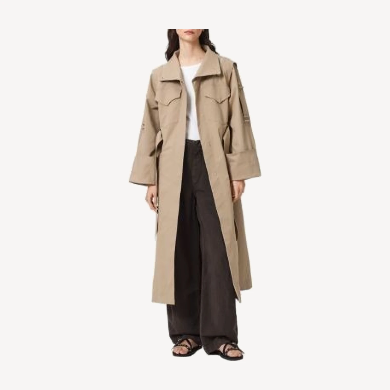 Allsaints Clayton Stand Collar Trench Coat