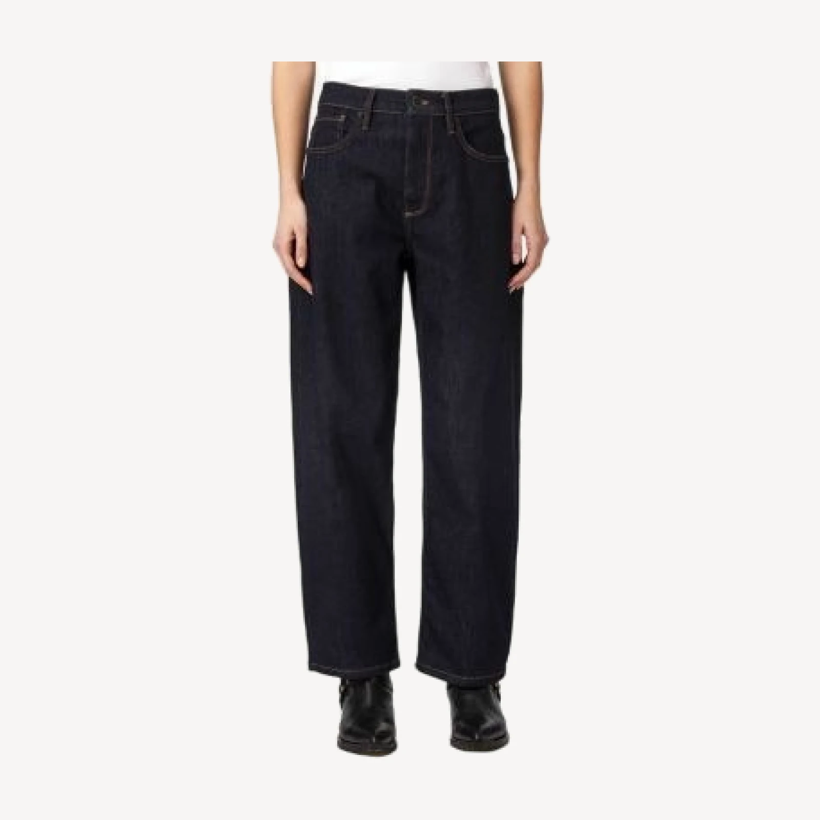 Allsaints Sadie High Rise Barrel Jeans in Rinse Wash