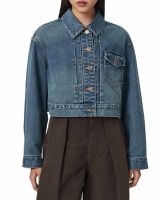 Allsaints Blink Cotton Denim Cropped Jacket