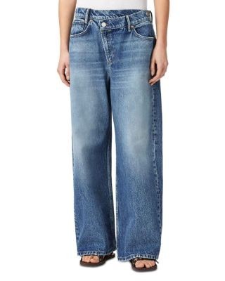 Allsaints Aki Mid Rise Crossover Jeans in Vintage Indigo