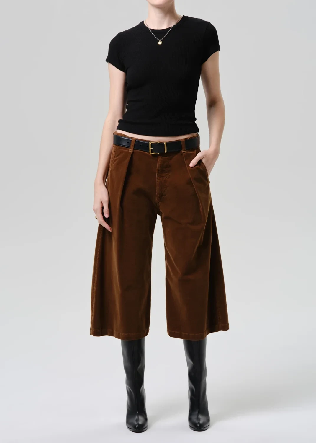 Cocoon Stretch Baby Corduroy Culotte in Manuka