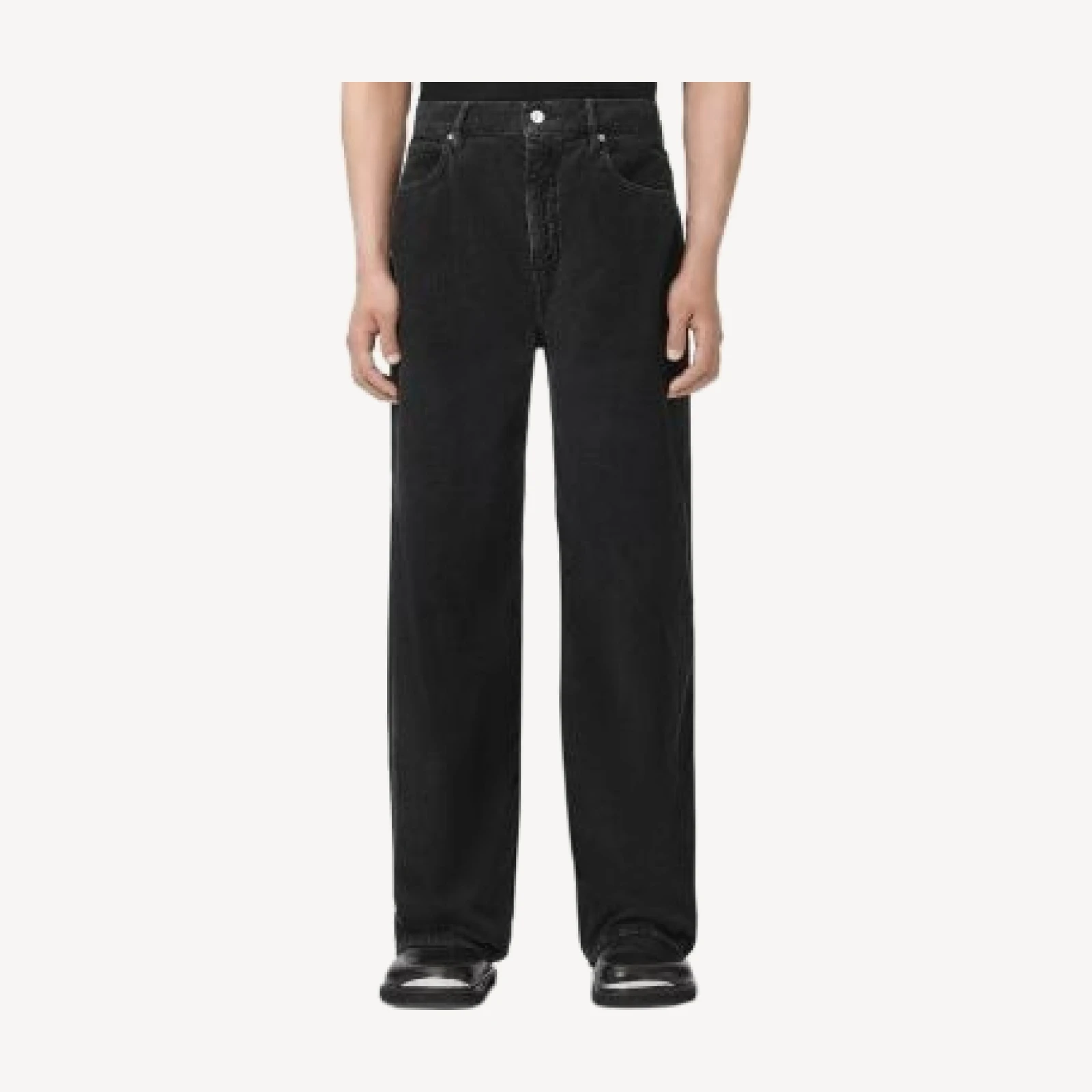 Allsaints Lenny Cotton Loose Fit Corduroy 31.5 Jeans in Navy Blue