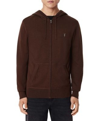 Allsaints Mode Merino Wool Slim Fit Full Zip Hoodie