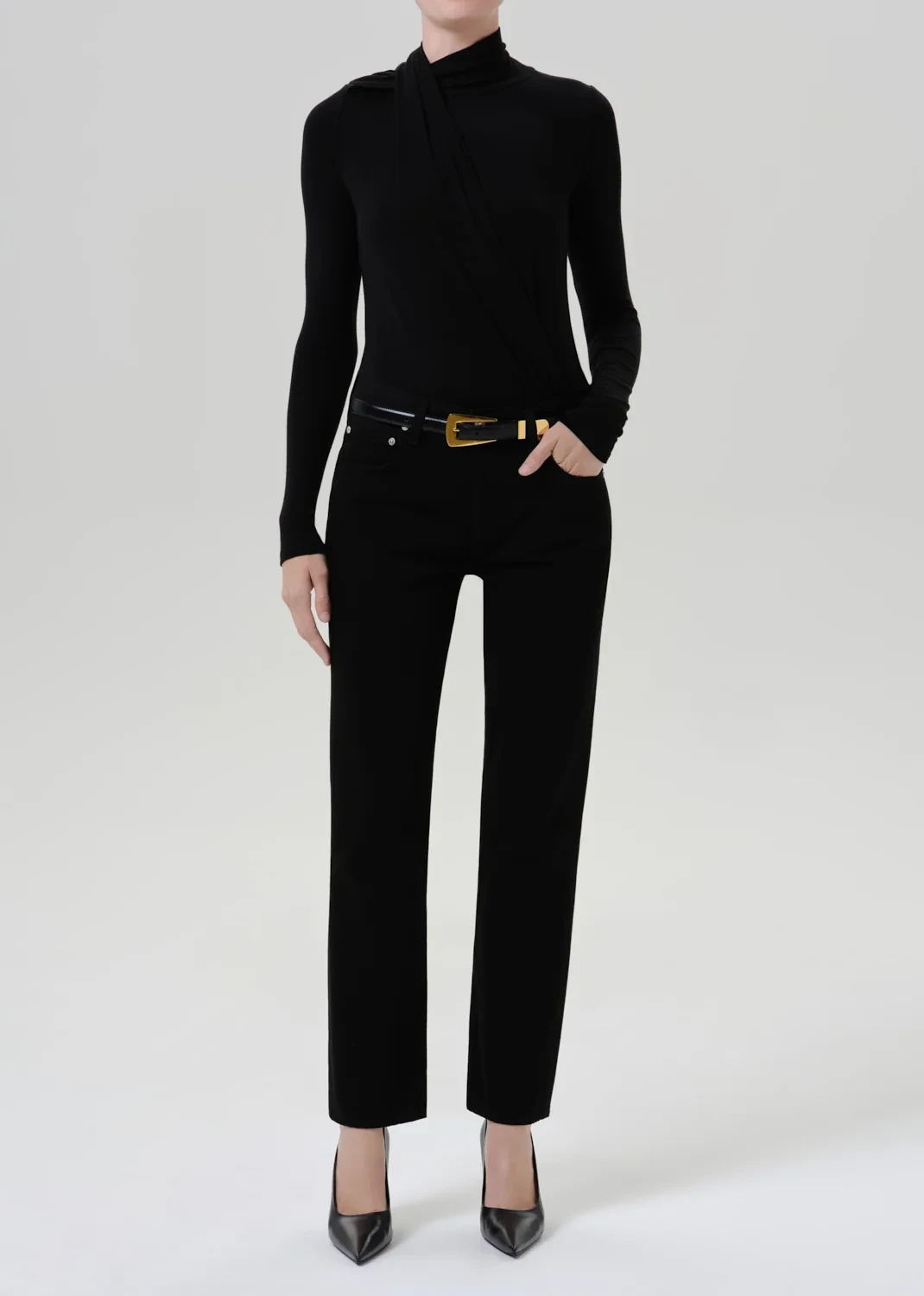 Savannah Cigarette Jean in Solid Black