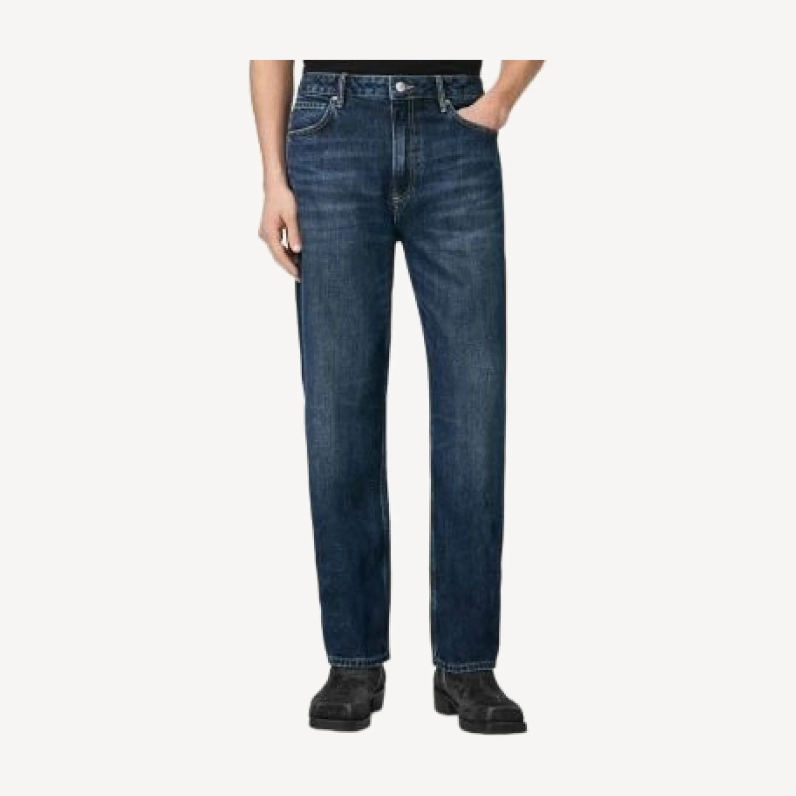 Allsaints Reid Straight Fit Jeans in Dark Indigo