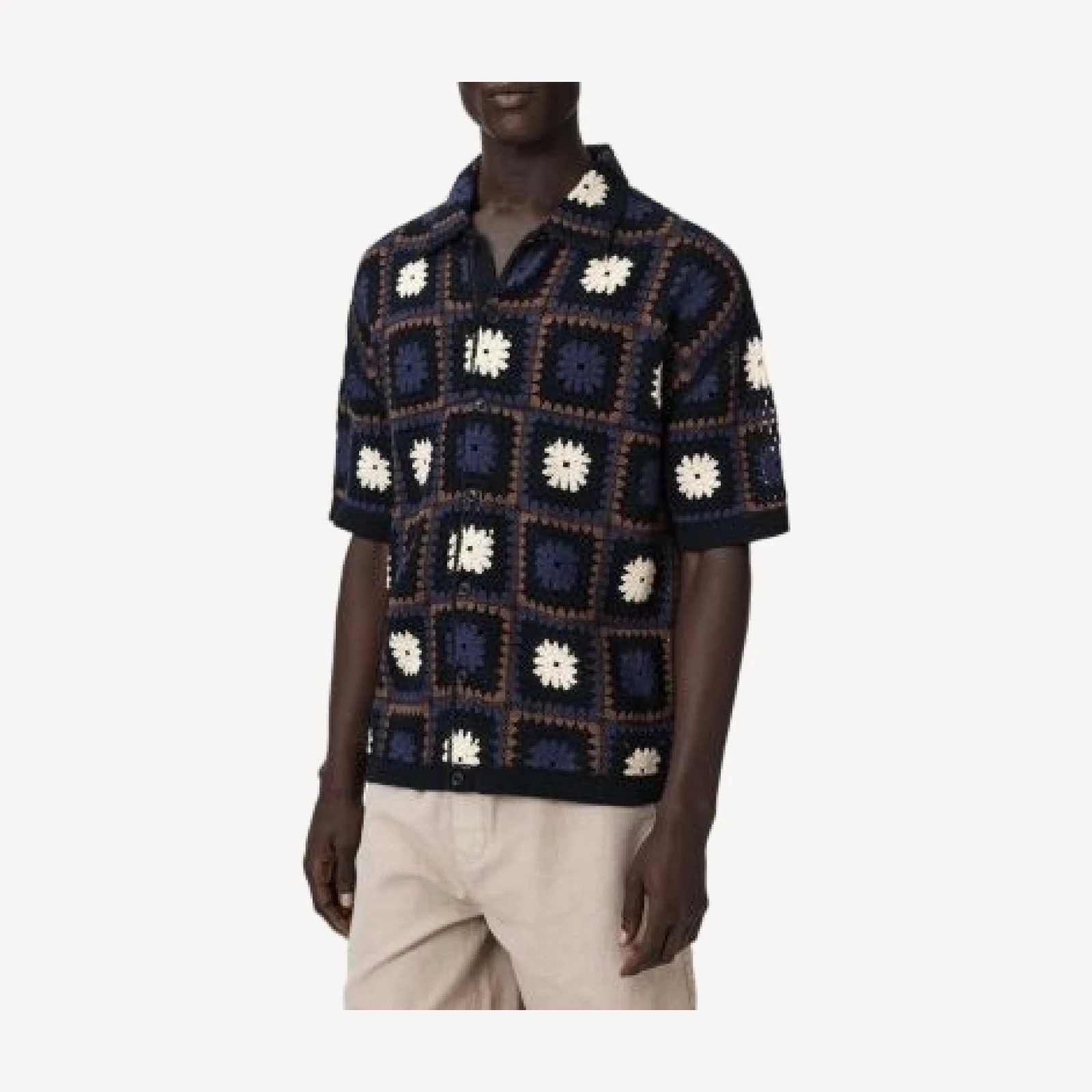 Allsaints Mandon Cotton Short Sleeve Cardigan Sweater