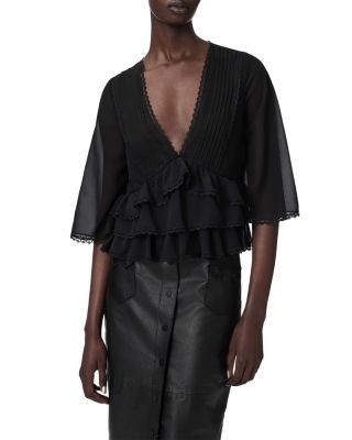 Allsaints Floaty V Neck Top