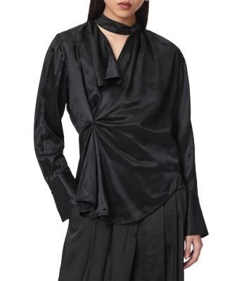 Allsaints Zellie Gathered Asymmetric Top